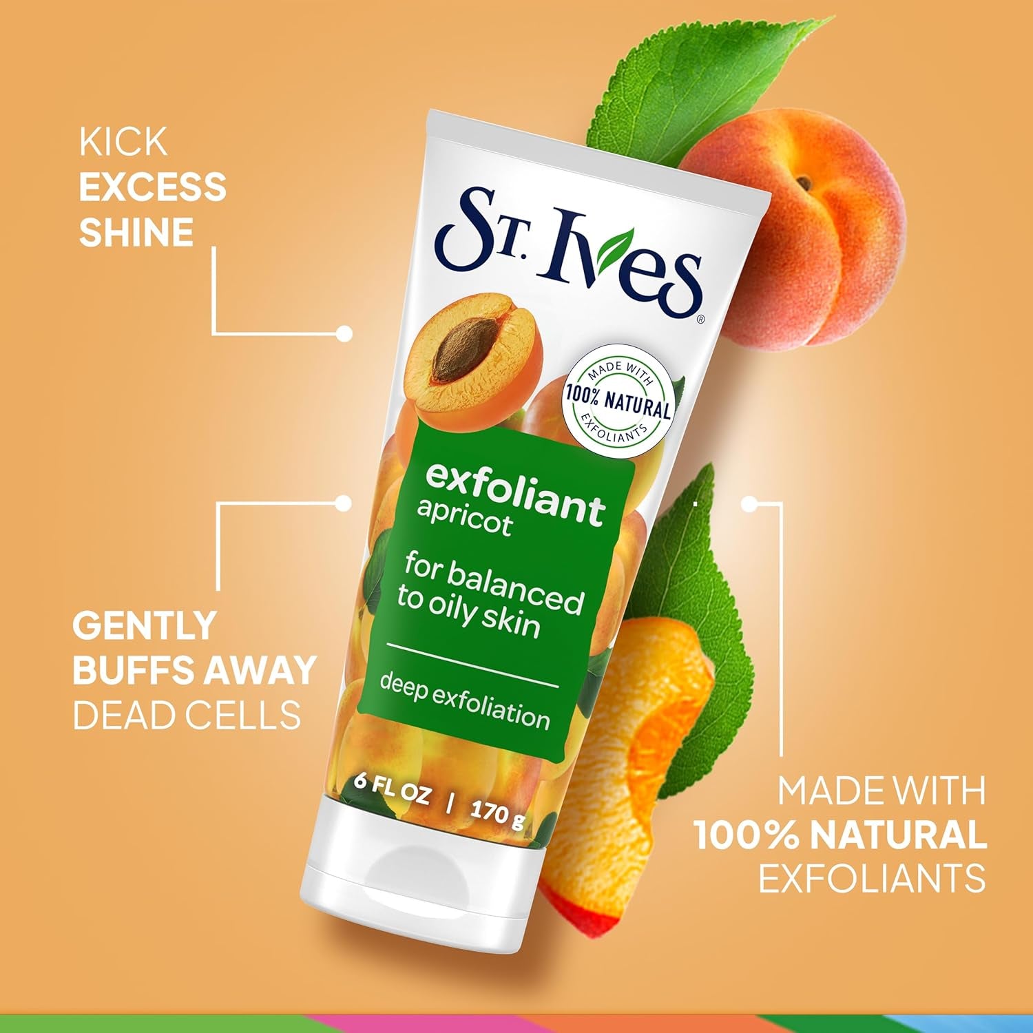 Fresh Skin Apricot Face Scrub, Deep Exfoliator Skin Care for Clean Glowing Skin