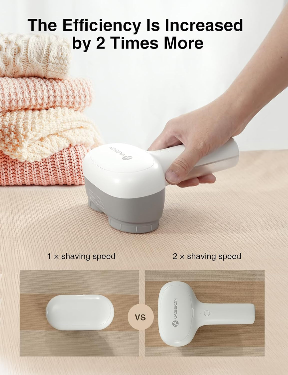 Fabric Shaver, Electric Lint Remover, Rechargeable Lint Shaver (Greyish White)
