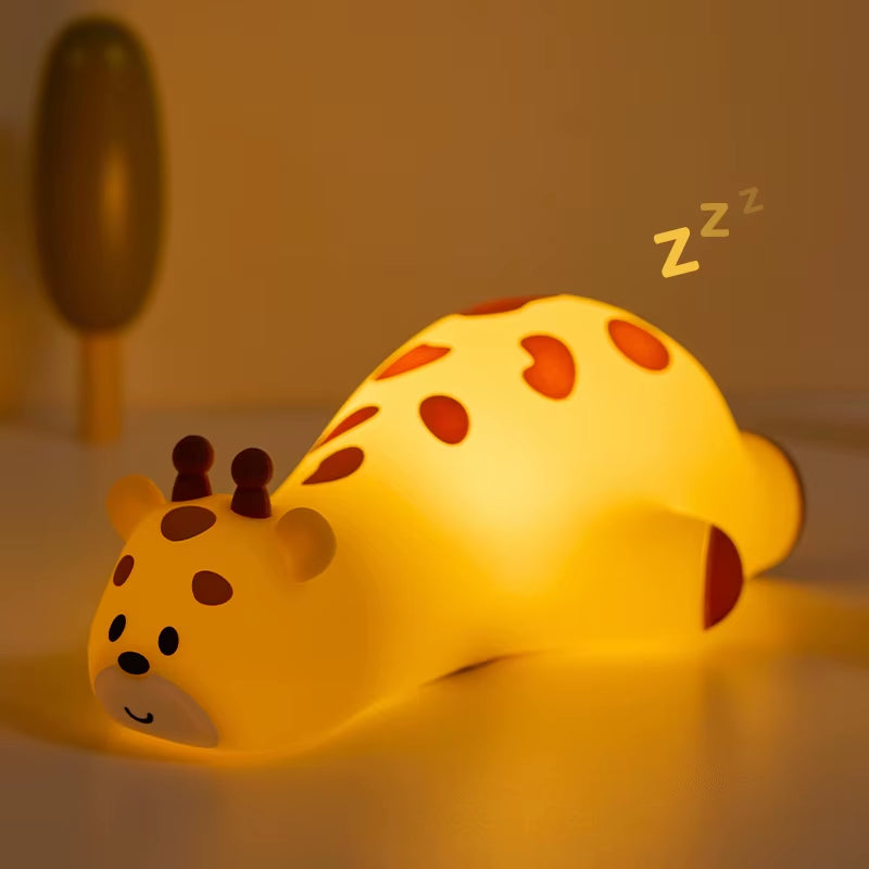 Cute Animal Giraffe Panda Silicone Night Light