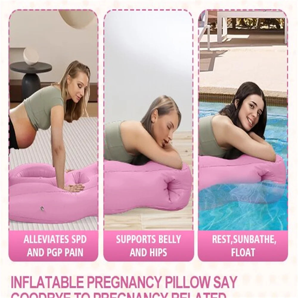 Pregnant Woman Air Mattress with Abdominal Hole,The best for Prone Sleep, PVC Inflatable Maternity Mattress