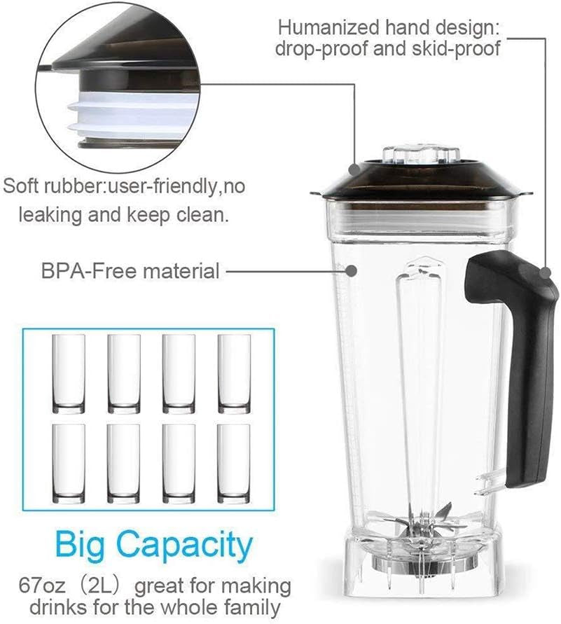 High Power Blender,Professional Blender,High Speed 2200W 30000 Rpm,Built-In Timer,70 Oz ,Smoothie Blender for Crushing Ice, Frozen Dessert,Fish