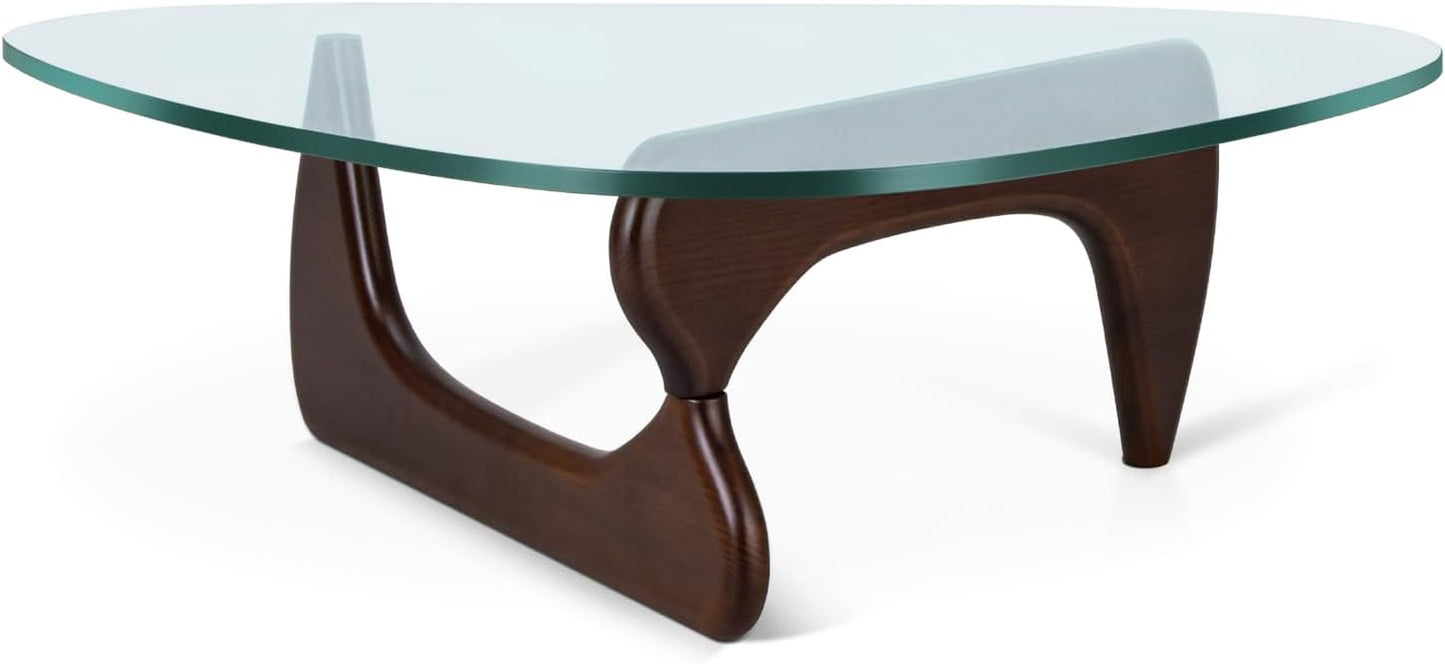 Noguchi Table Triangle Glass Coffee Table for Living Room, Patio, Study