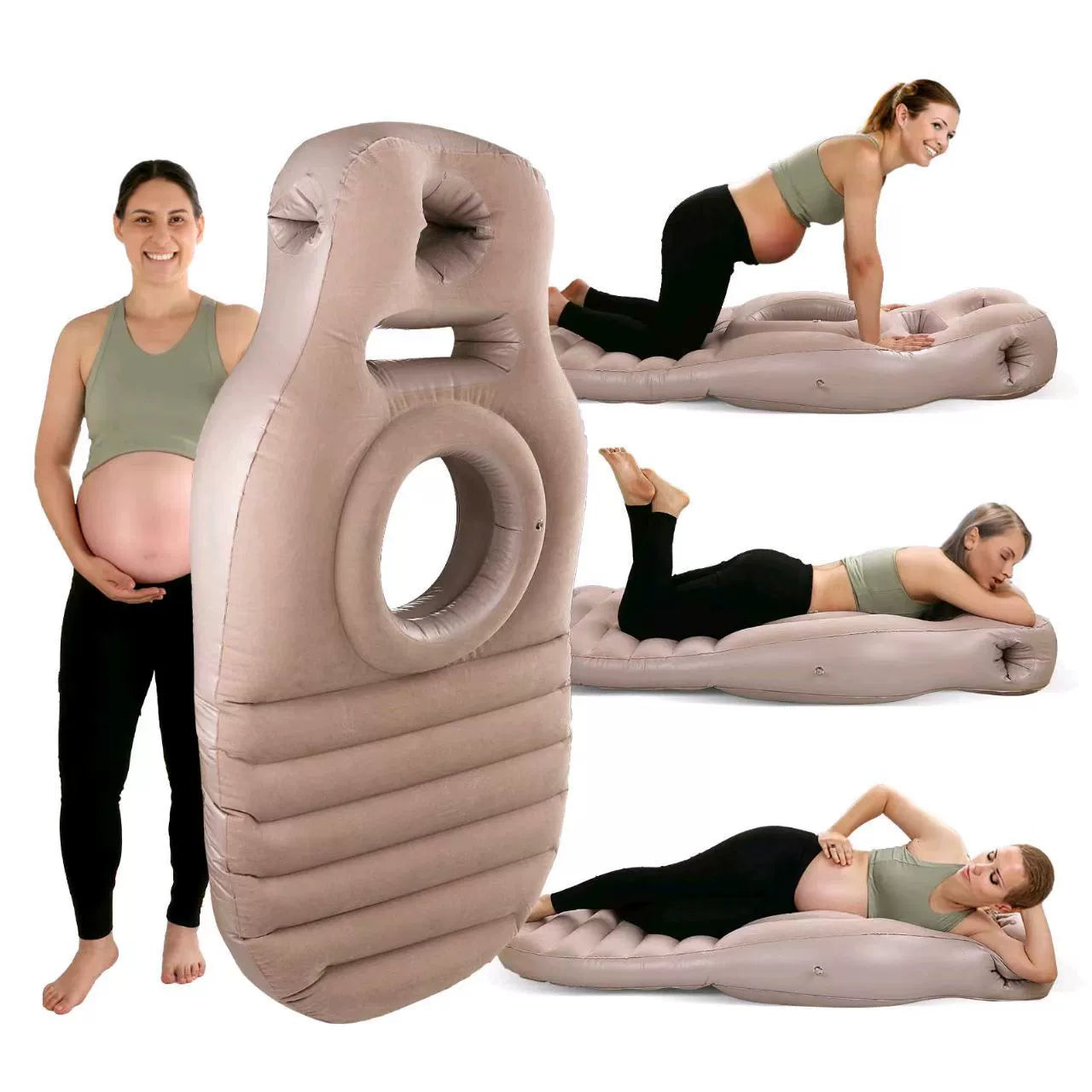 Pregnant Woman Air Mattress with Abdominal Hole and O-Type Sleeping pillow
