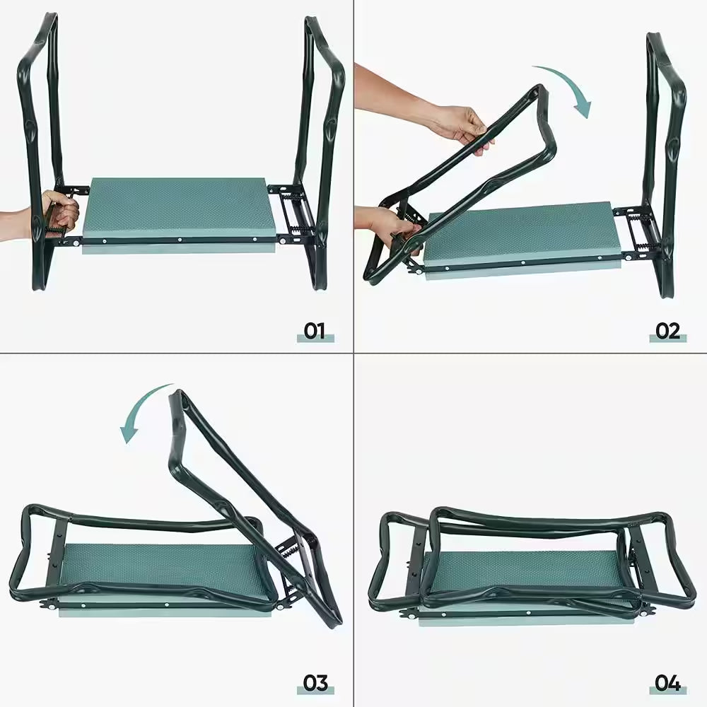 2-Piece, Garden Kneeler Seat Multiuse Portable Garden Bench Garden Stools Foldable Stool, Garden Tool Set