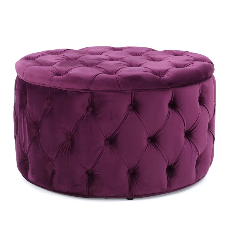 Koehn 29.5" Wide Tufted round Cocktail Ottoman Plush Comfort Versatile Design Durable Build Stylish Aesthetics