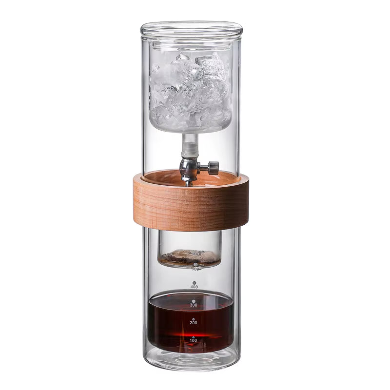 Glass Cold Brew Coffee Maker Glass Coffee Set Double Ice Drop Coffee Maker Hand Brew Coffee Maker Coffee Tools