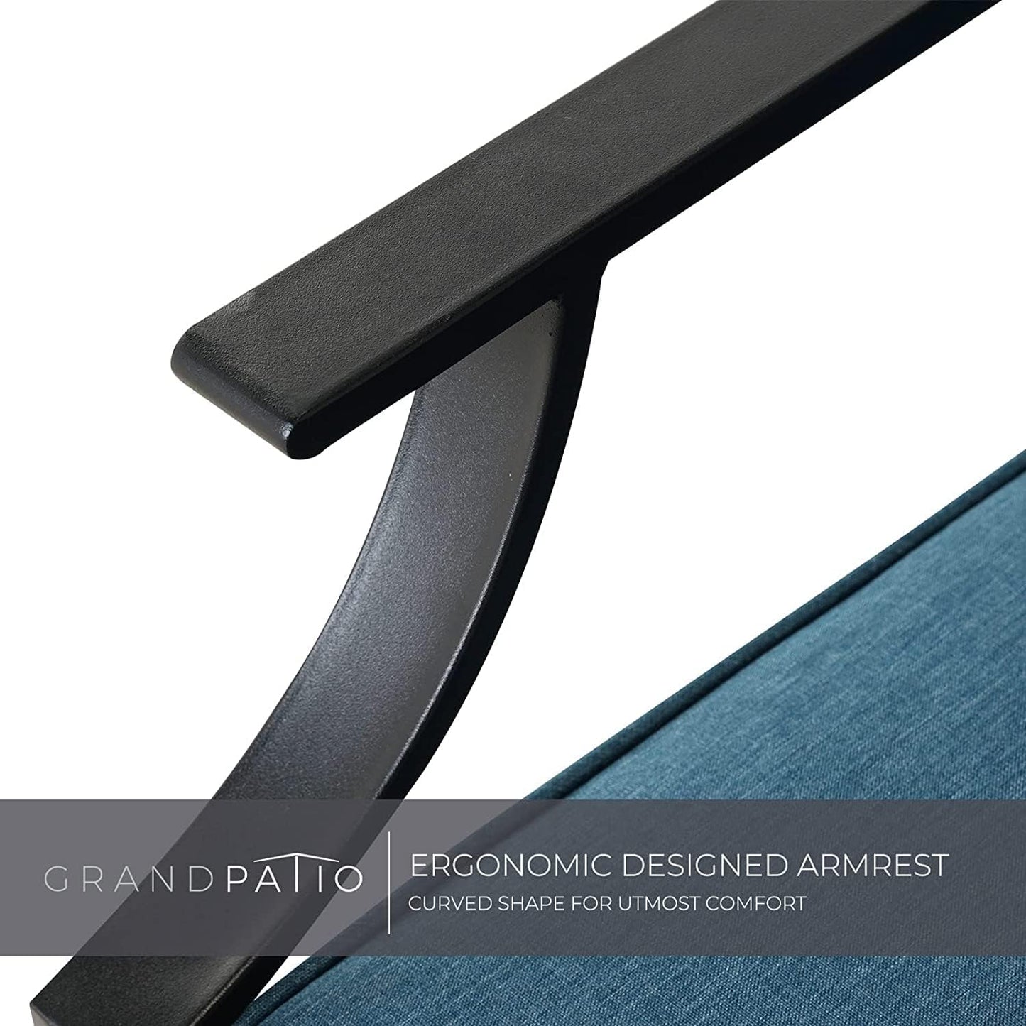 Outdoor Chairs,Outdoor Rocking Chairs Motion Chairs Set of 2,Patio Seating Chairs with Olefin Cushions,Peacock Blue