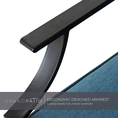 Outdoor Chairs,Outdoor Rocking Chairs Motion Chairs Set of 2,Patio Seating Chairs with Olefin Cushions,Peacock Blue