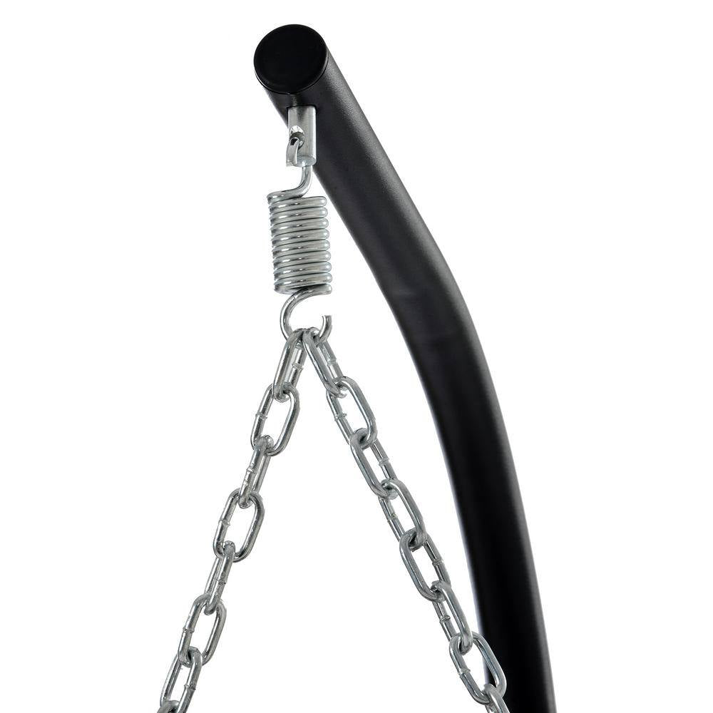 Indoor and Outdoor Metal Patio Swing Chairs with Brackets, Egg Chairs, Hanging Basket Chairs, with Blue Cushion