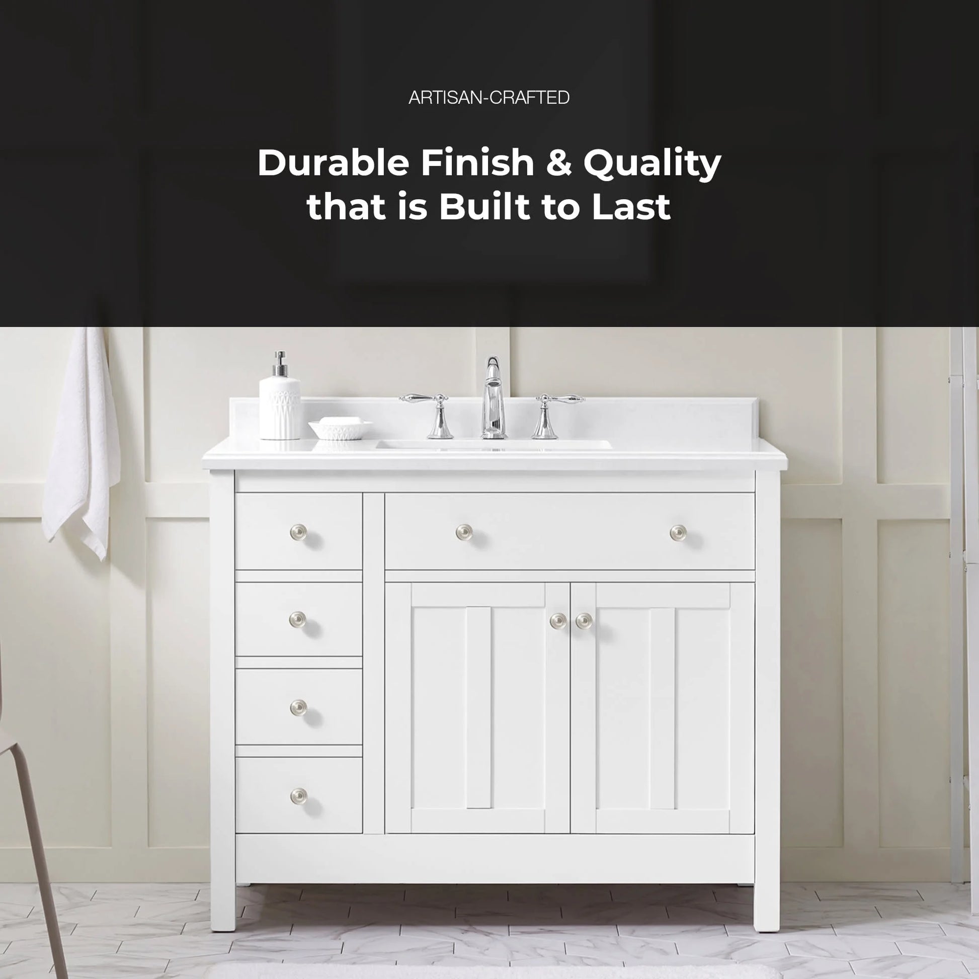 Mvnc42 New Chateau 42" Free Standing Single Vanity Set - White