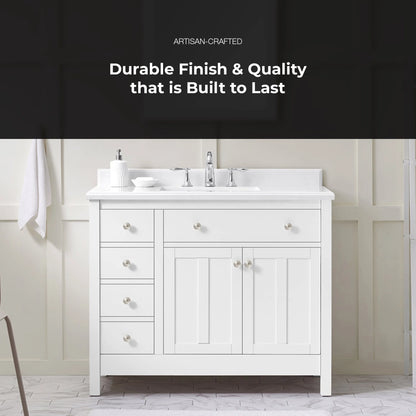 Mvnc42 New Chateau 42" Free Standing Single Vanity Set - White