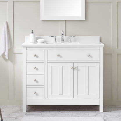 Mvnc42 New Chateau 42" Free Standing Single Vanity Set - White