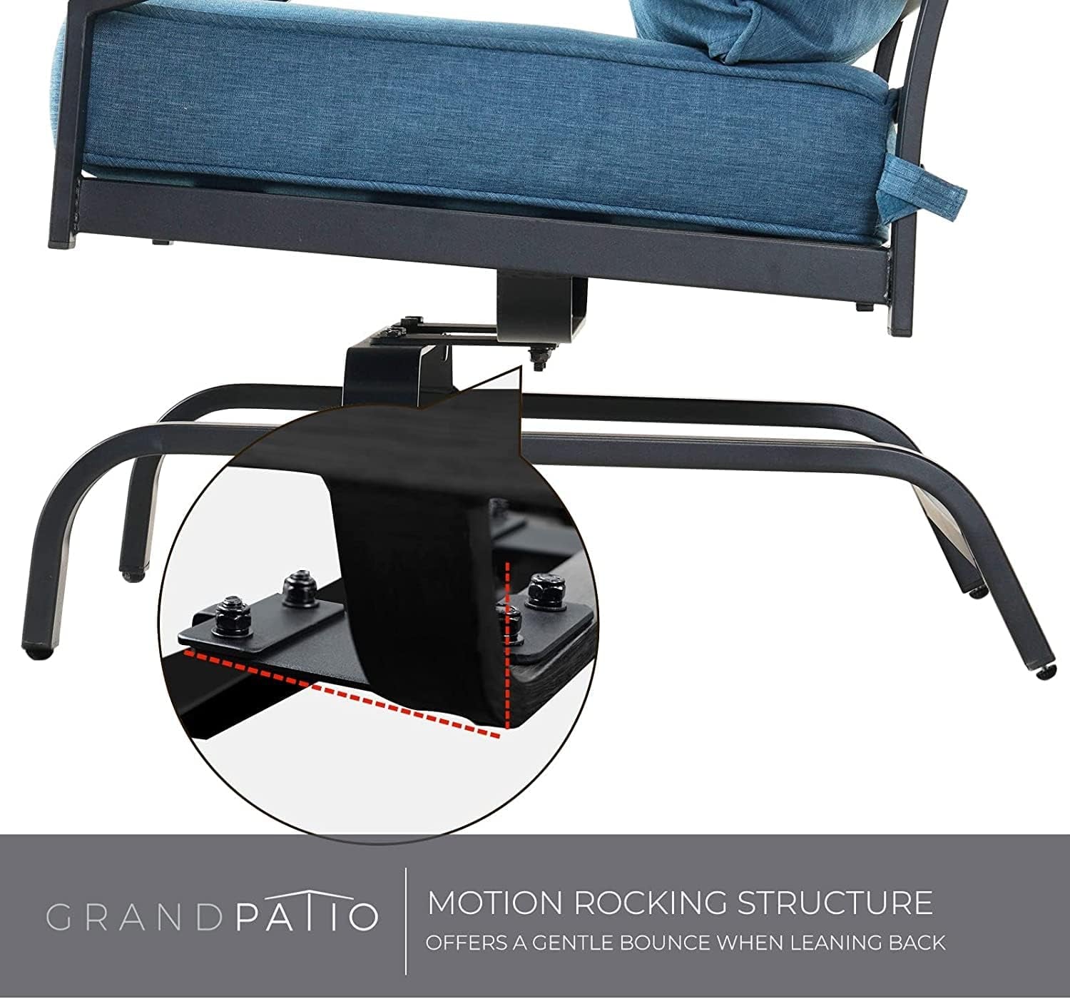 Outdoor Chairs,Outdoor Rocking Chairs Motion Chairs Set of 2,Patio Seating Chairs with Olefin Cushions,Peacock Blue