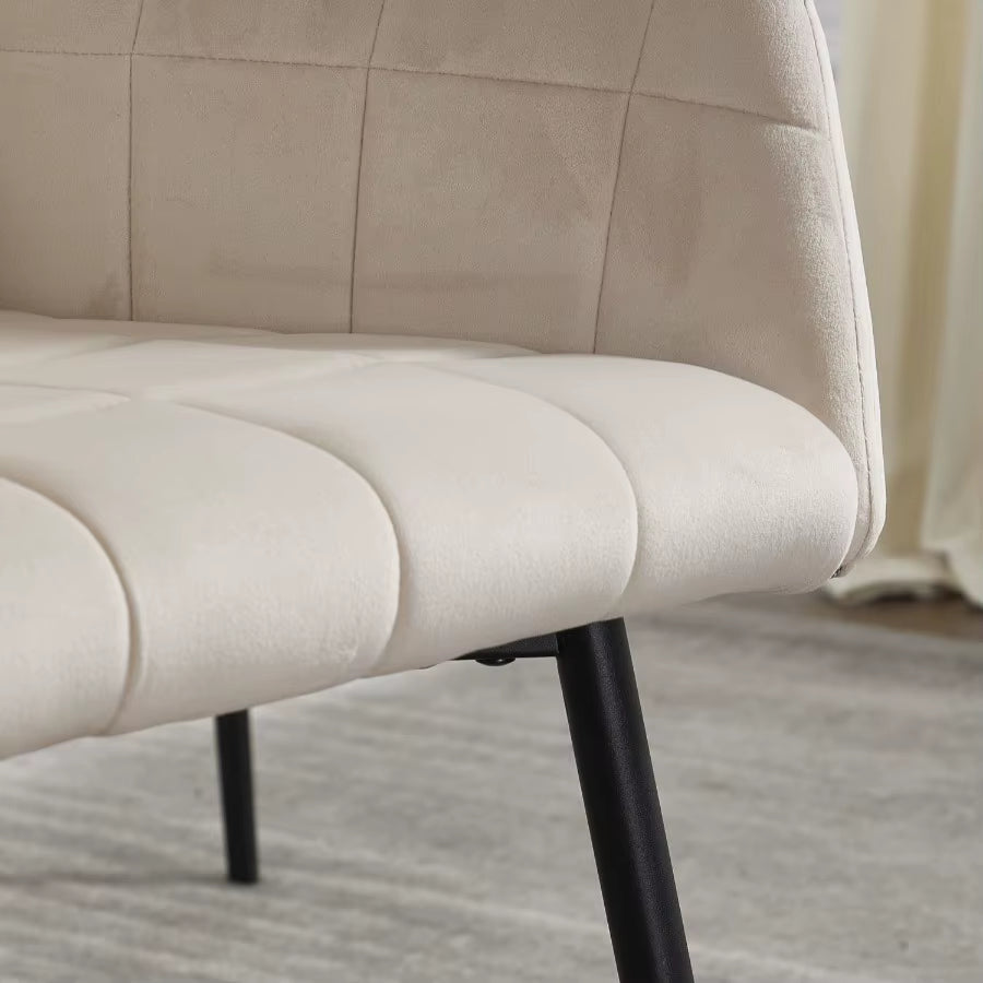 Dining Chairs Set of 2 Upholstered Kitchen Chairs with Comfortable Seat Velvet Dining Chairs with Armrests Easy to Assemble And