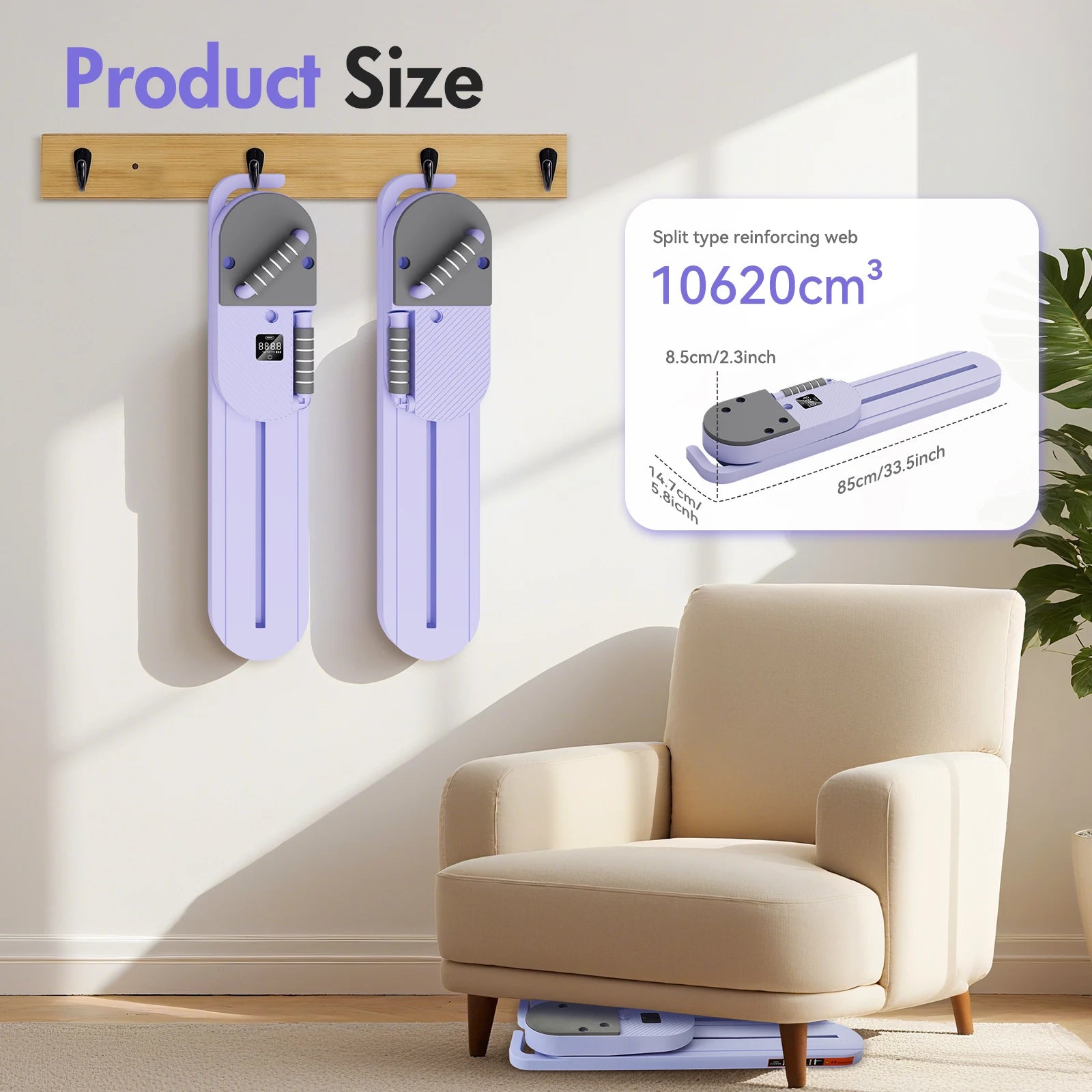 Pilates Reformer Board AB Portable Split Resistance Gym Equipment with Resistance Bands LCD Display Full Body Workout Machine