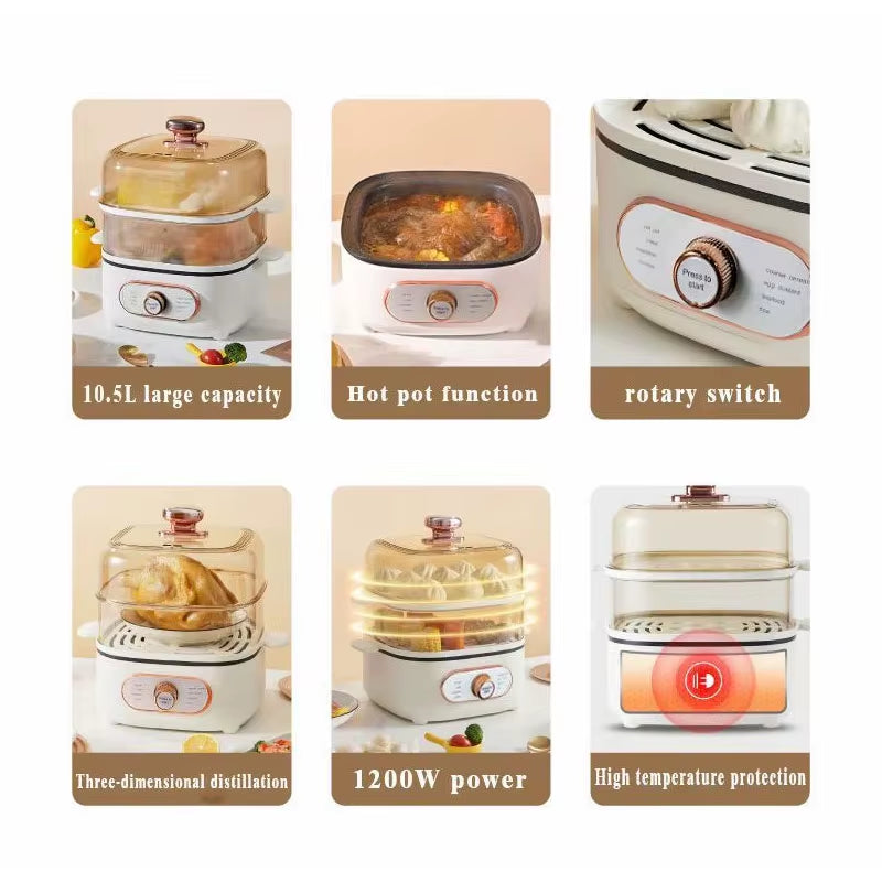 Electric Steamer Multifunctional Household Capacity Multi-Layer Steamer Box Steamer Breakfast Machine