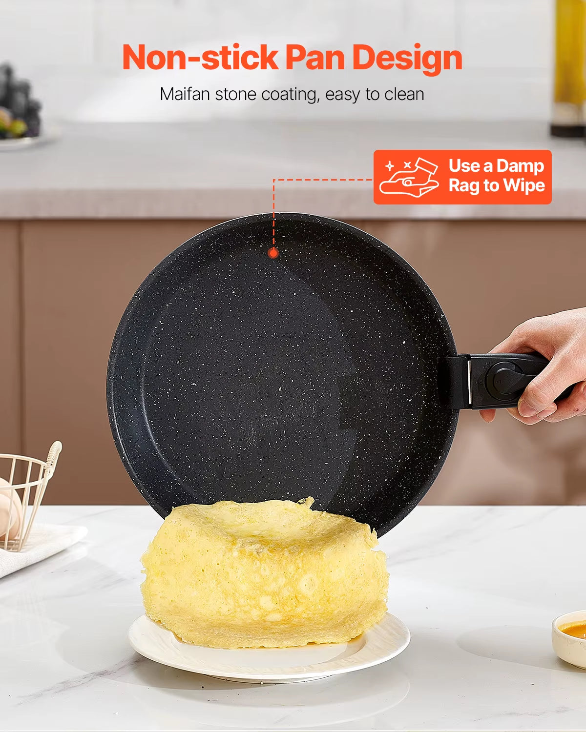 VEVOR 17 Pcs Nonstick Cookware Set Granite Pots and Pans Set Induction Cookwares Kitchen Cooking Set with Frying Sauce Saute Pan