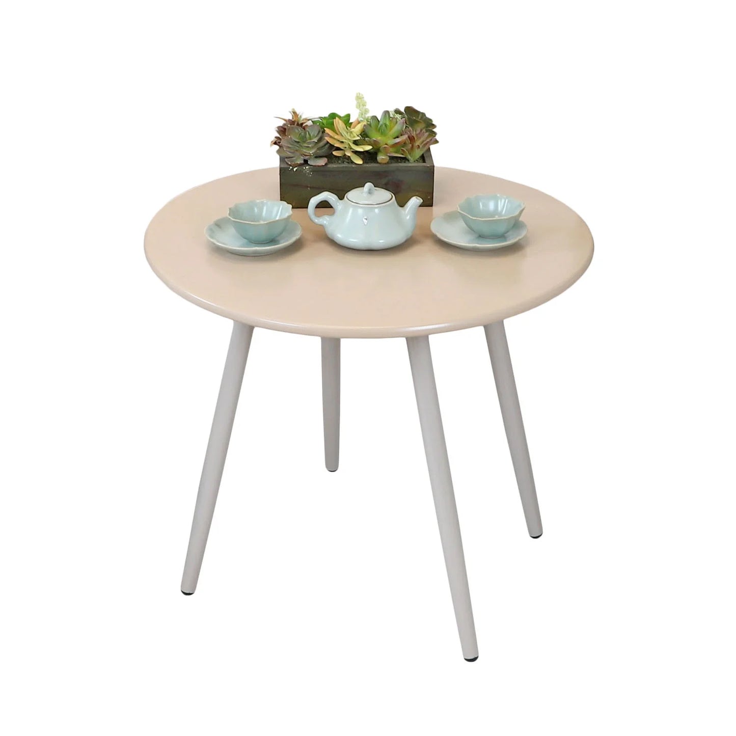 3-Piece Patio Table Chairs Bistro Set, Grey, Outdoor All