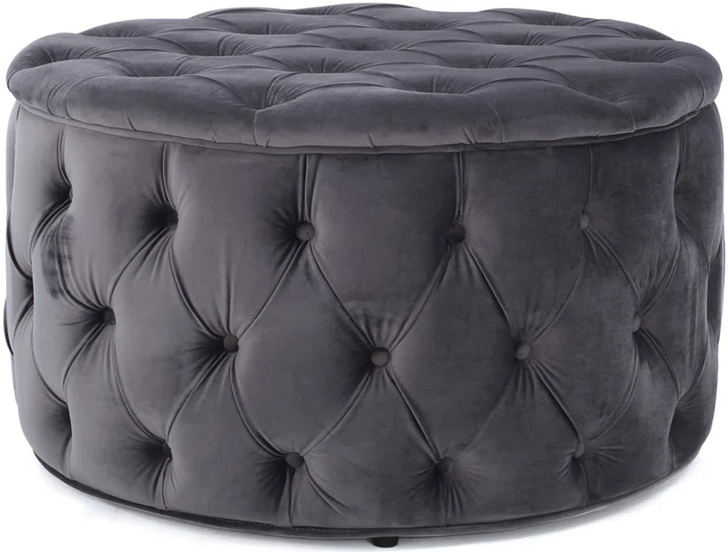 Koehn 29.5" Wide Tufted round Cocktail Ottoman Plush Comfort Versatile Design Durable Build Stylish Aesthetics