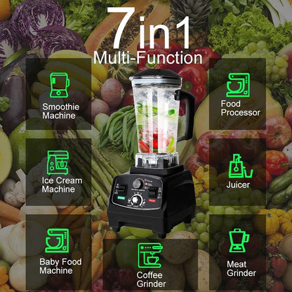 High Power Blender,Professional Blender,High Speed 2200W 30000 Rpm,Built-In Timer,70 Oz ,Smoothie Blender for Crushing Ice, Frozen Dessert,Fish