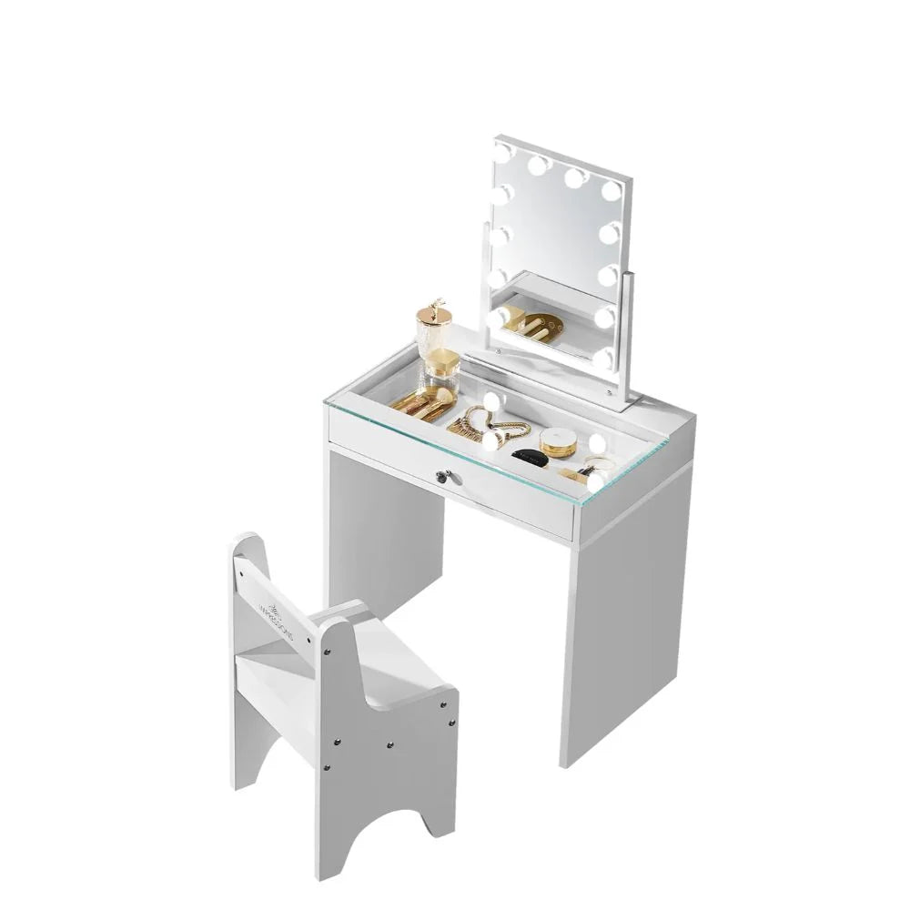 Impressions Vanity Slaystation Little Princess Vanity Set, Vanity Table with Mirror & Chair (White)