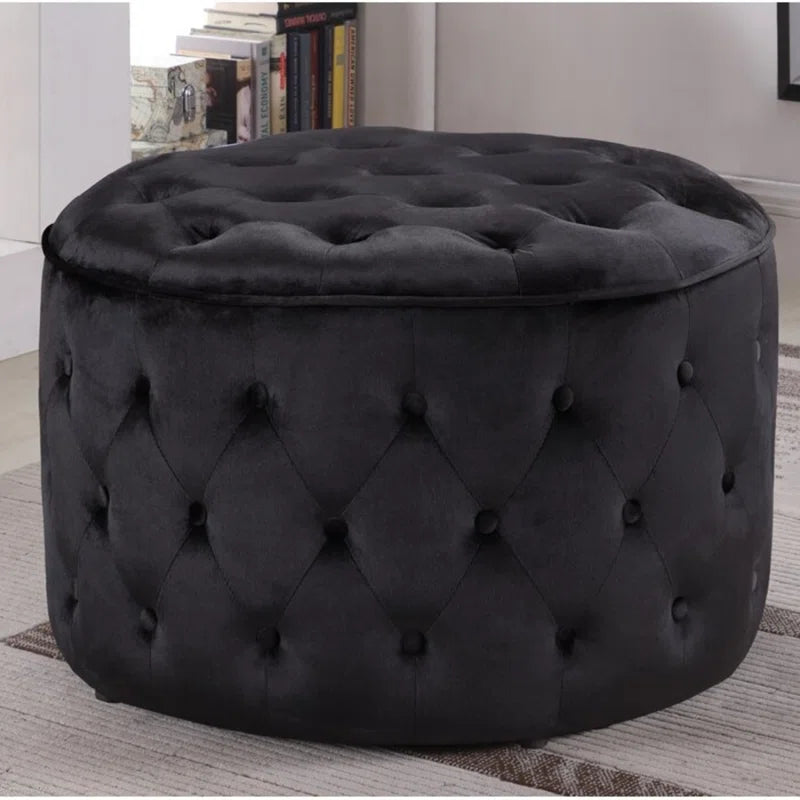 Koehn 29.5" Wide Tufted round Cocktail Ottoman Plush Comfort Versatile Design Durable Build Stylish Aesthetics