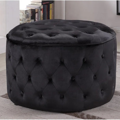 Koehn 29.5" Wide Tufted round Cocktail Ottoman Plush Comfort Versatile Design Durable Build Stylish Aesthetics