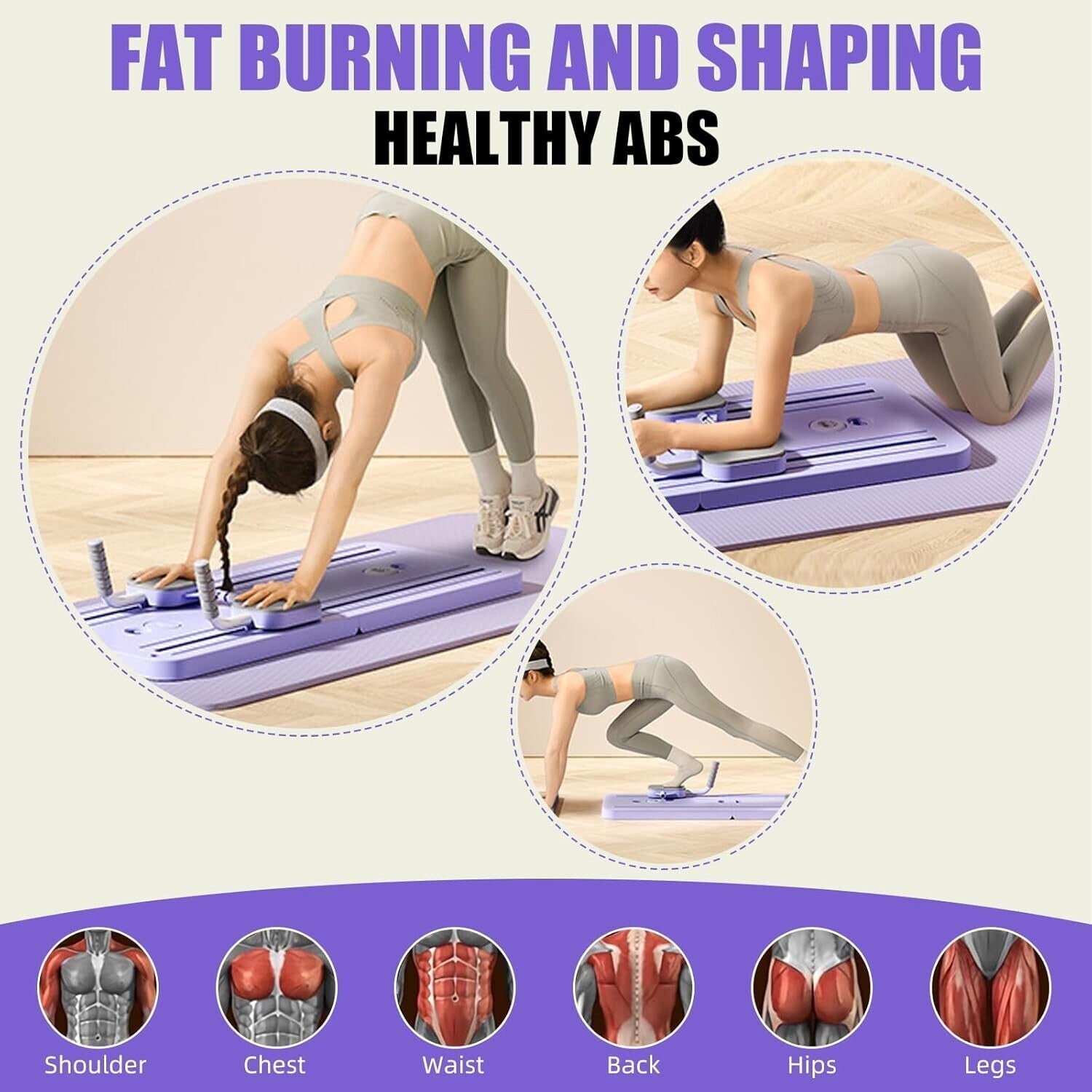 Pilates Reformer Board, Portable and Foldable Abdominal Core Trainer Equipment