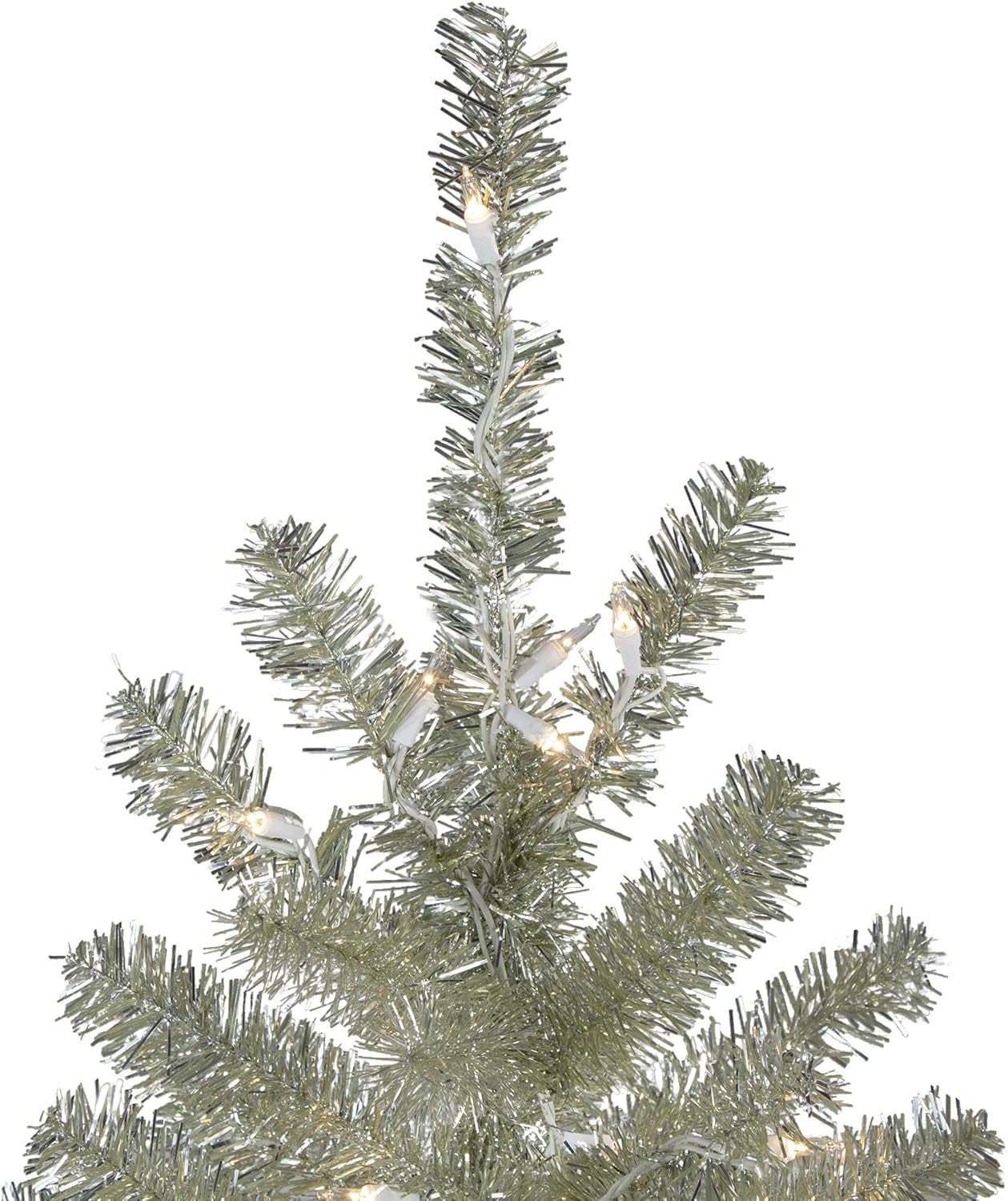 4.5' Soft Metallic Champagne Artificial Tinsel Christmas Tree - Clear Lights