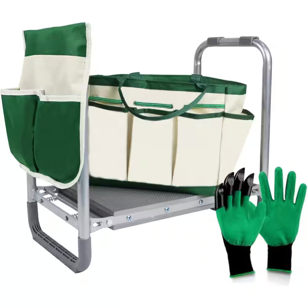 4-Piece, Garden Kneeler Seat Foldable Durable Garden Stool, Garden Tool Set