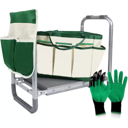 4-Piece, Garden Kneeler Seat Foldable Durable Garden Stool, Garden Tool Set