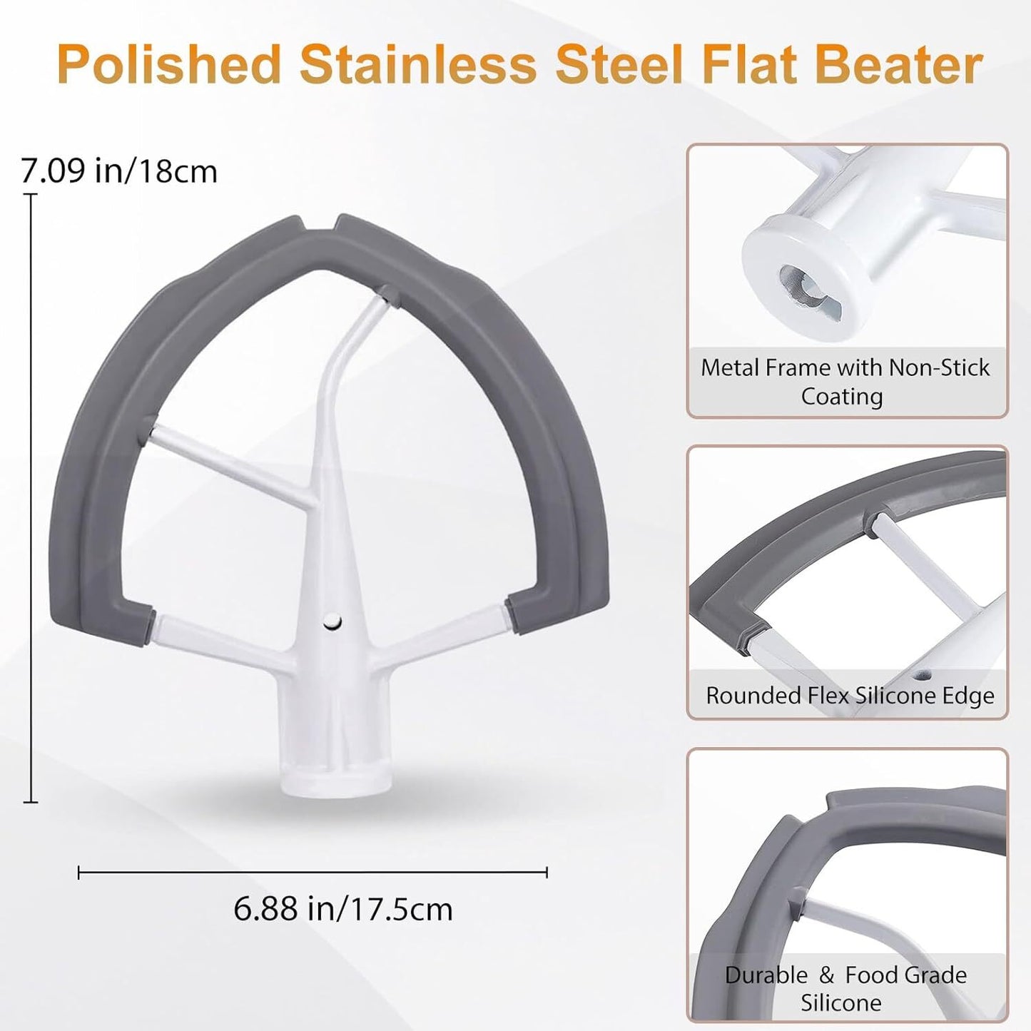 Flex Edge Beater for Kitchen Aid Mixer 6 Quart Bowl-Lift Stand Mixer, 6 QT