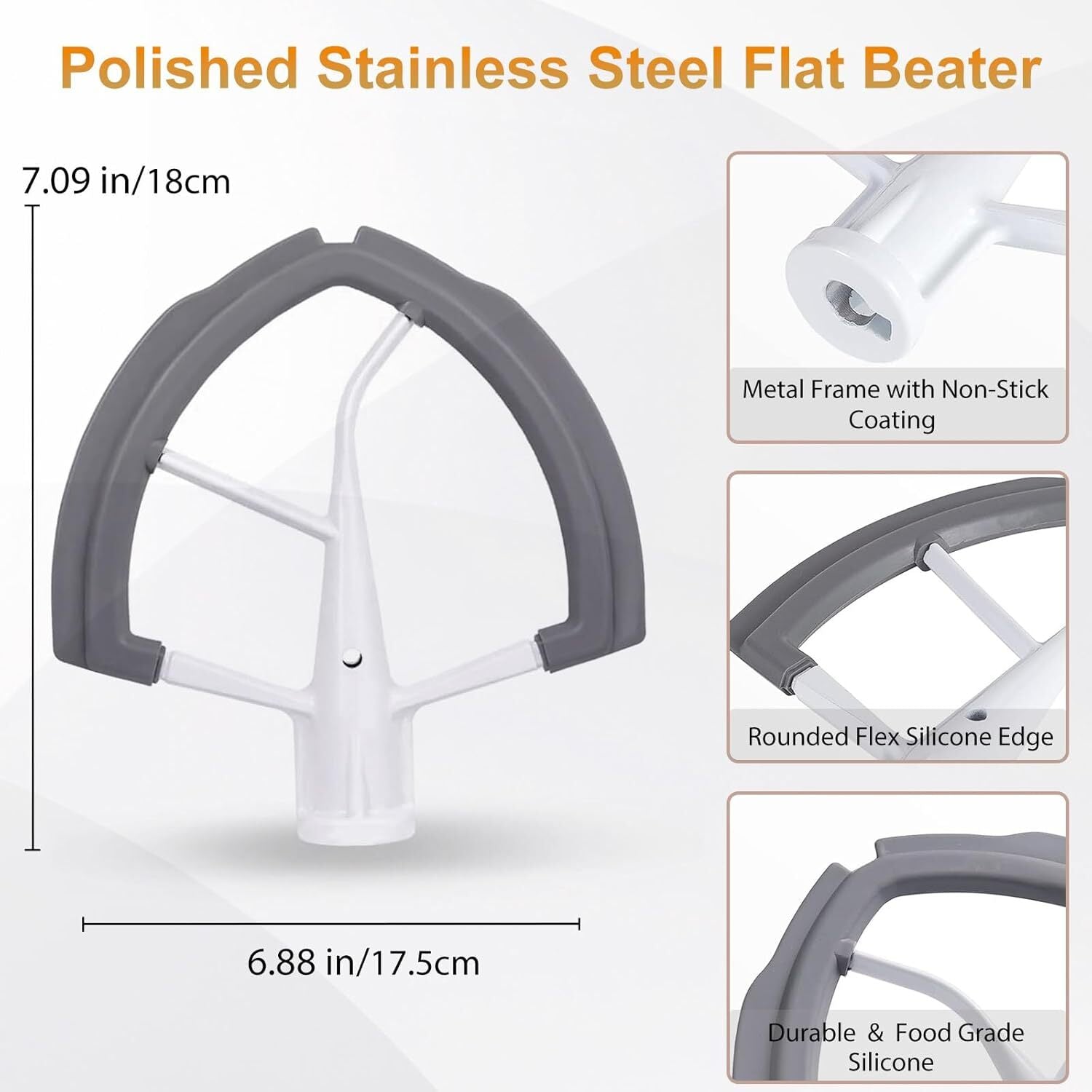 Flex Edge Beater for Kitchen Aid Mixer 6 Quart Bowl-Lift Stand Mixer, 6 QT