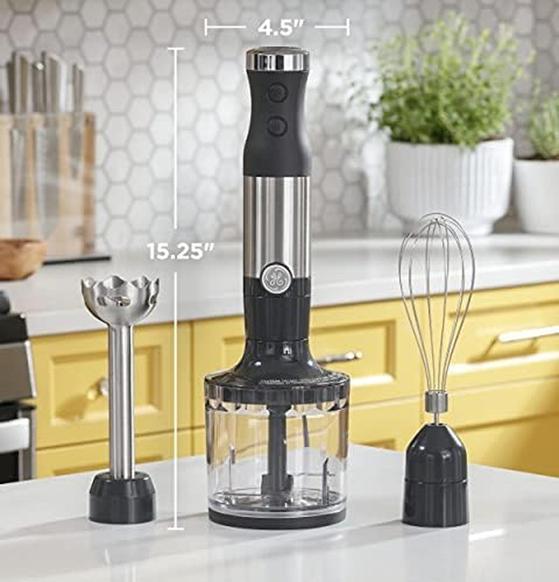Immersion Blender | Handheld Blender for Shakes, Smoothies, Baby Food & More | Includes Whisk & Blending Jar | 2-Speed | Interchanable Attachment for Easy Clean | 500 Watts | Stainless Steel