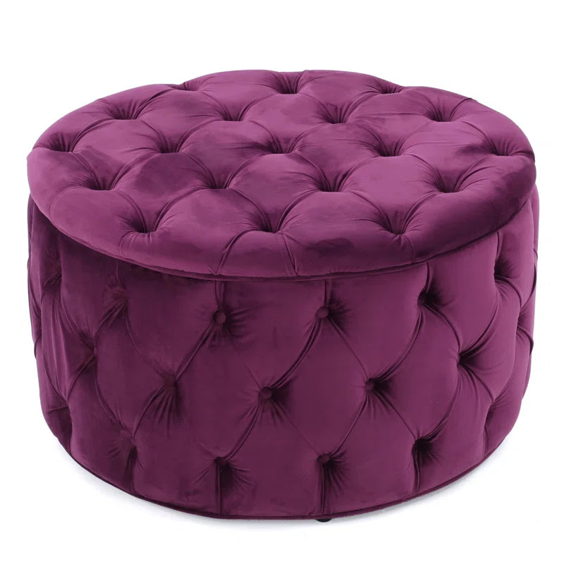 Koehn 29.5" Wide Tufted round Cocktail Ottoman Plush Comfort Versatile Design Durable Build Stylish Aesthetics