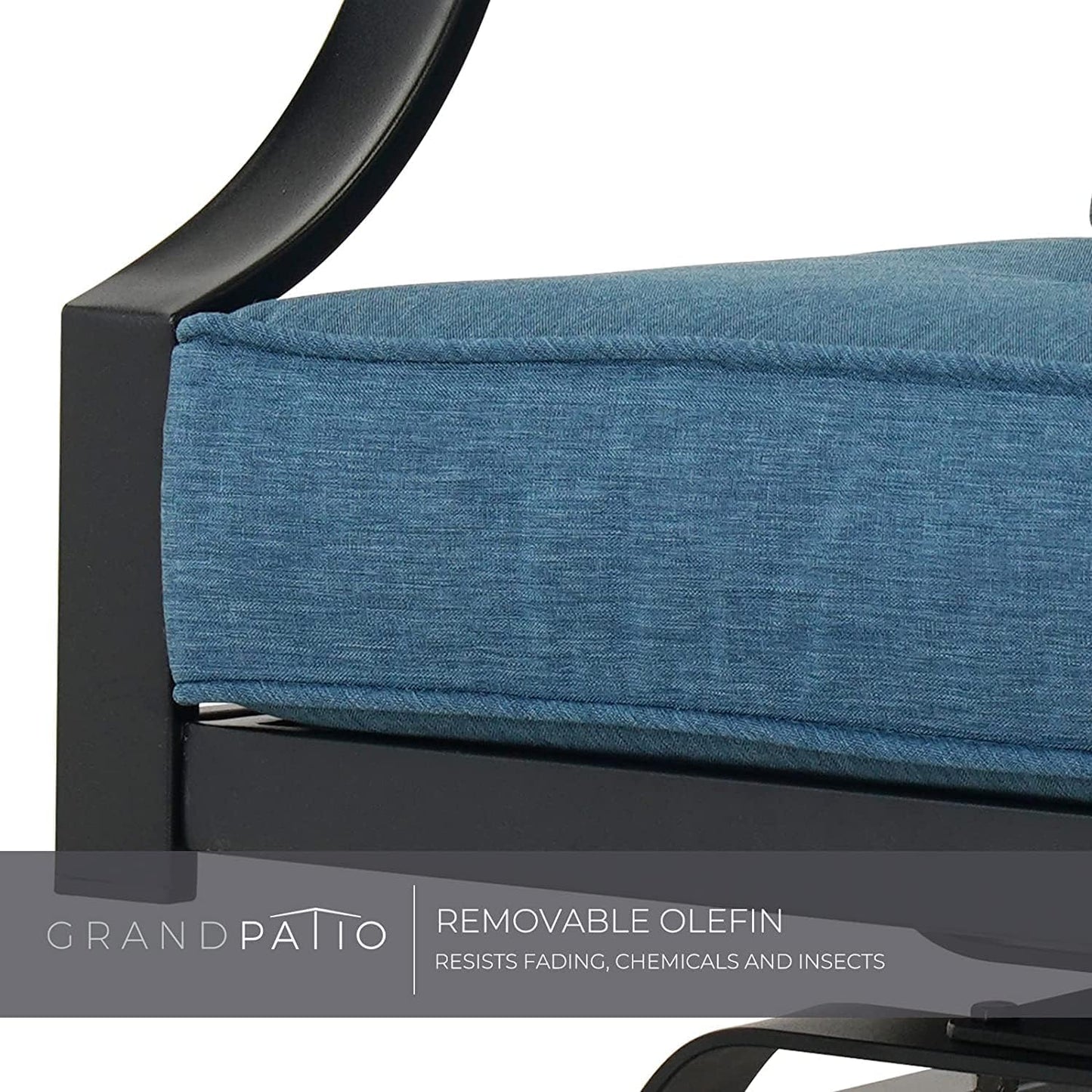 Outdoor Chairs,Outdoor Rocking Chairs Motion Chairs Set of 2,Patio Seating Chairs with Olefin Cushions,Peacock Blue