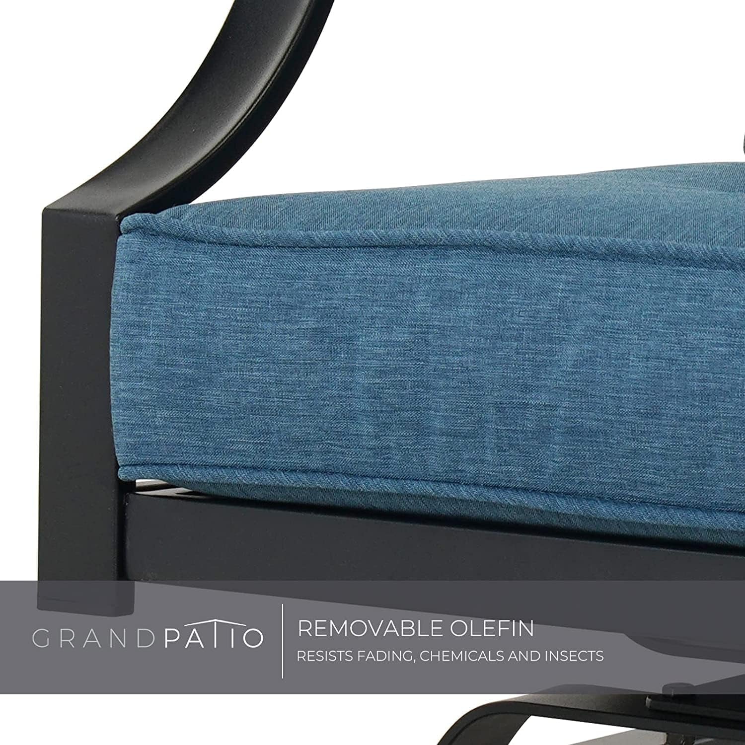 Outdoor Chairs,Outdoor Rocking Chairs Motion Chairs Set of 2,Patio Seating Chairs with Olefin Cushions,Peacock Blue