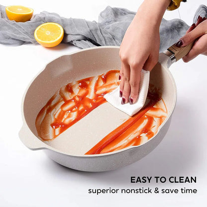 10 Piece Cookware Sets Granite Stone Cookware Pot Large Size Non Stick Pan