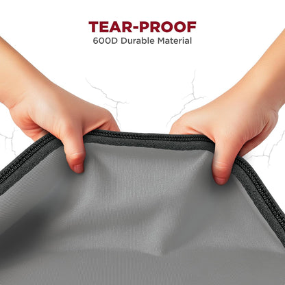 Premium Christmas Ornament Storage Box – Holds up to 72-3” Ornaments + 8 Side Slots for Figurines & Nutcrackers – Holiday Decoration Organizer – Durable 600D Grey Canvas