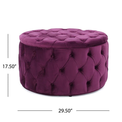 Koehn 29.5" Wide Tufted round Cocktail Ottoman Plush Comfort Versatile Design Durable Build Stylish Aesthetics