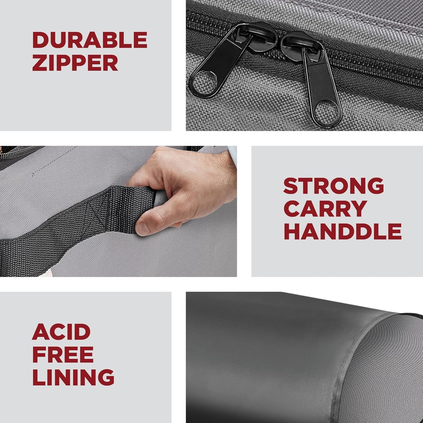 Premium Christmas Ornament Storage Box – Holds up to 72-3” Ornaments + 8 Side Slots for Figurines & Nutcrackers – Holiday Decoration Organizer – Durable 600D Grey Canvas