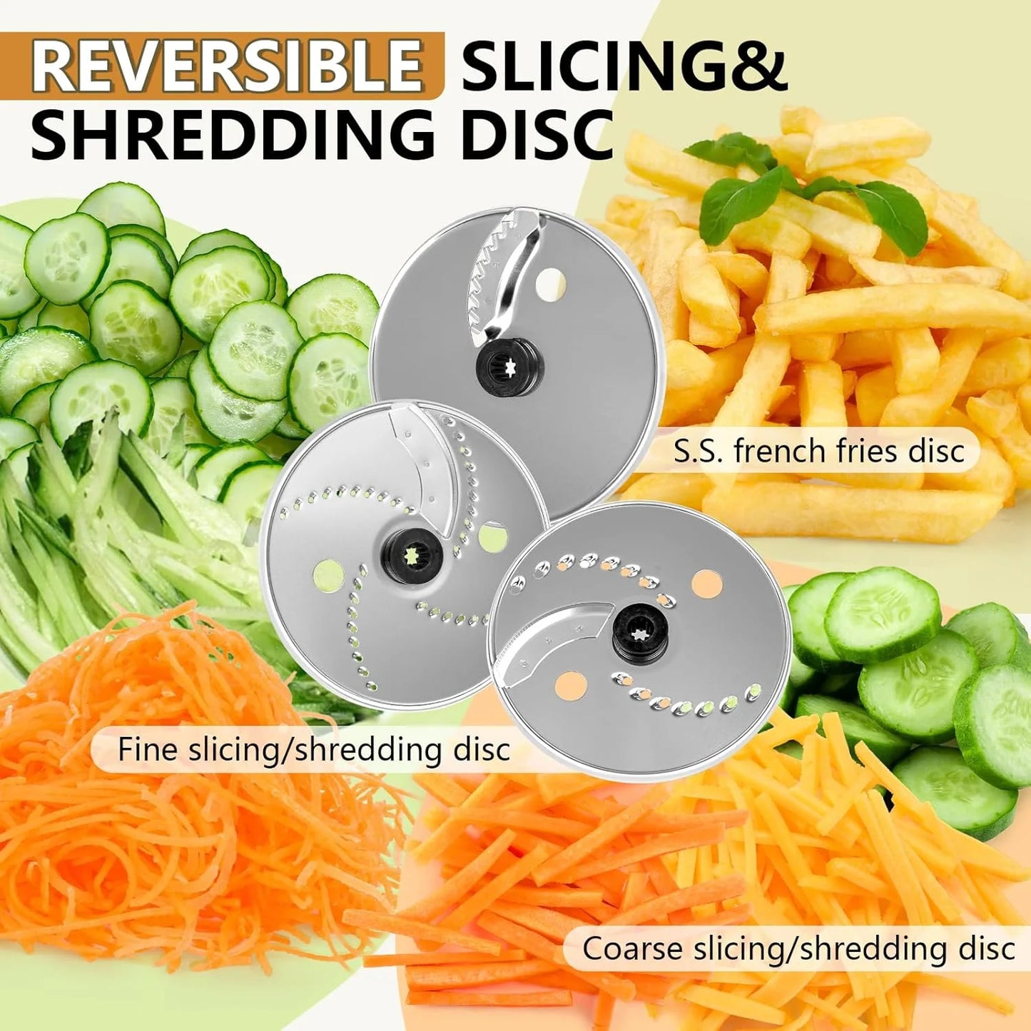 Food Processor, 12 Cup 600W Multifunctional Food Vegetable Chopper, for Shredding, Slicing, Doughing, Emulsifying and Juicing, Silver