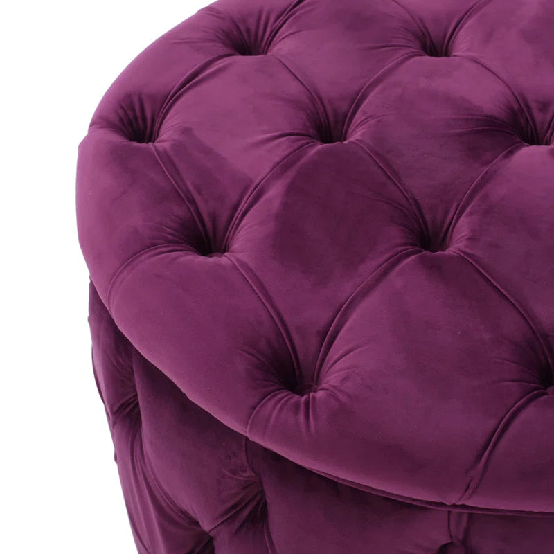 Koehn 29.5" Wide Tufted round Cocktail Ottoman Plush Comfort Versatile Design Durable Build Stylish Aesthetics