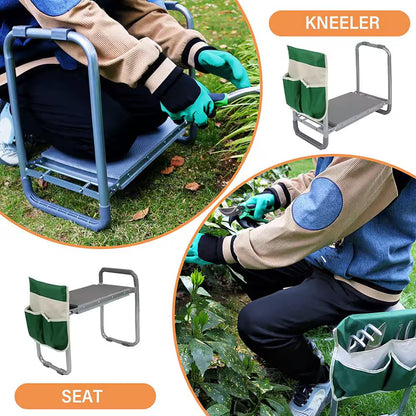 4-Piece, Garden Kneeler Seat Foldable Durable Garden Stool, Garden Tool Set