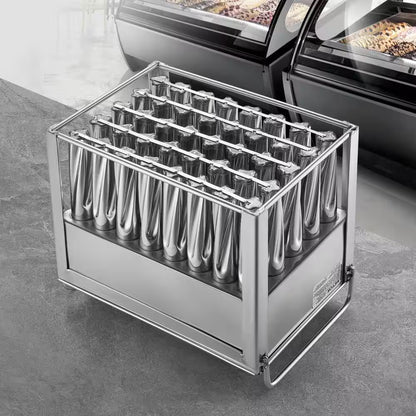 Commercial Popsicle Molds 40PCS Cylindrical Ice Pop Molds Silver Stainless Steel Ice Lolly Making Machine