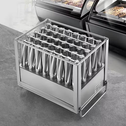Commercial Popsicle Molds 40PCS Cylindrical Ice Pop Molds Silver Stainless Steel Ice Lolly Making Machine