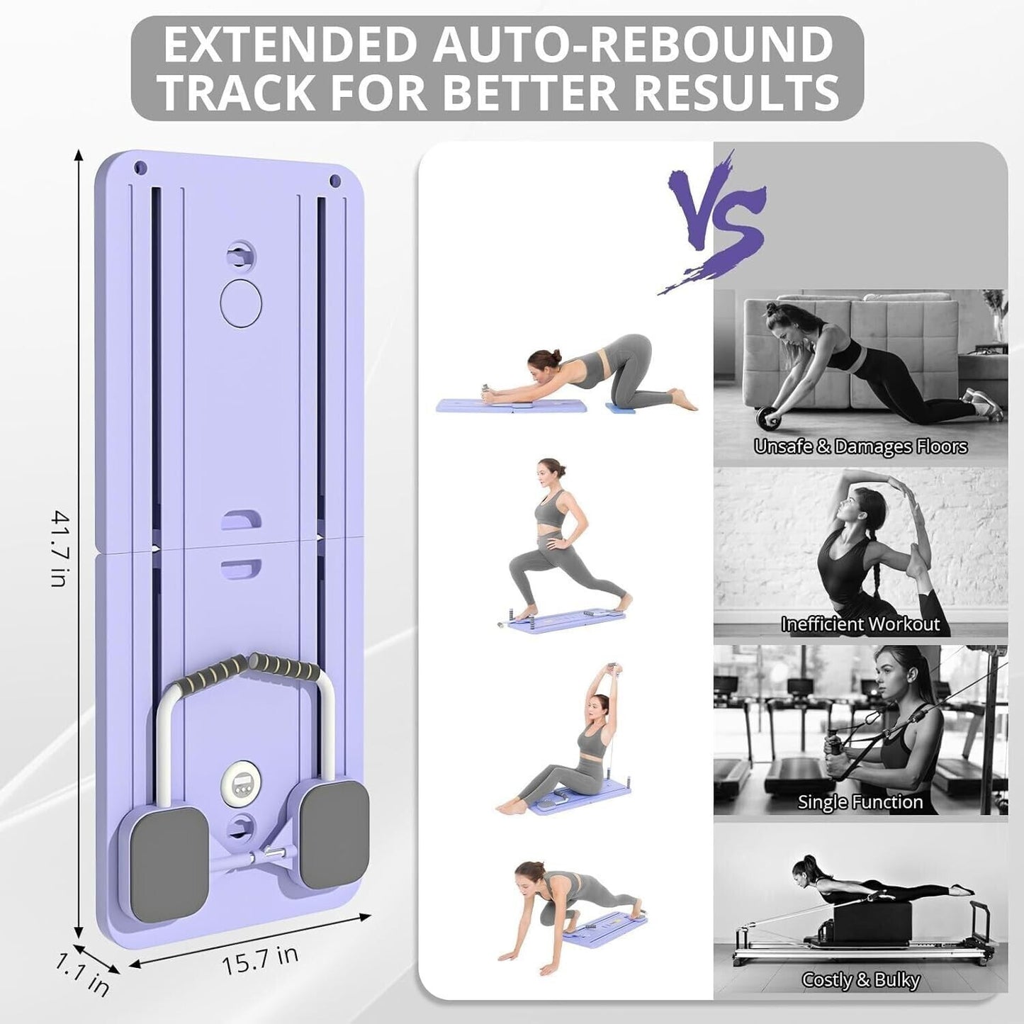 Pilates Reformer Board, Portable and Foldable Abdominal Core Trainer Equipment