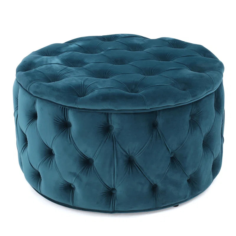 Koehn 29.5" Wide Tufted round Cocktail Ottoman Plush Comfort Versatile Design Durable Build Stylish Aesthetics