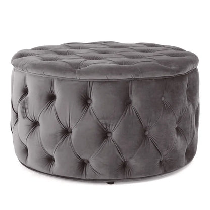 Koehn 29.5" Wide Tufted round Cocktail Ottoman Plush Comfort Versatile Design Durable Build Stylish Aesthetics