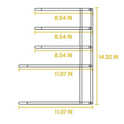 5 Tier Black Cookware Organizer Heavy Duty Storage Rack for Pots and Pans